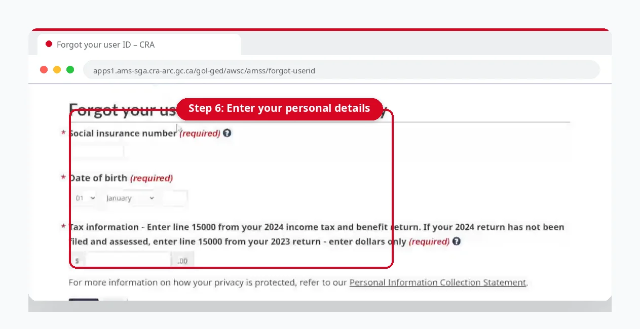 Forgot CRA Login? How to Recover Your Account 7 Form on Canada.ca to recover a forgotten CRA user ID by entering your personal details